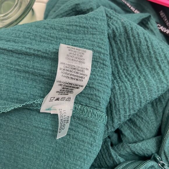 Calvin Klein Pantsuit Size 12 Green Scoop Pleated Neck Sleeveless Pockets - Picture 9 of 12